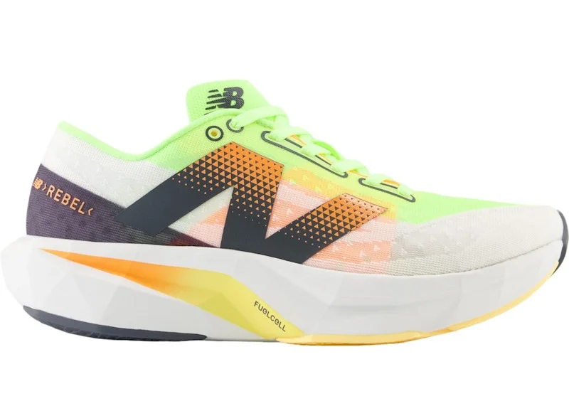 New Balance Fuelcell Rebel V4 Bleached Lime Glo Hot Mango