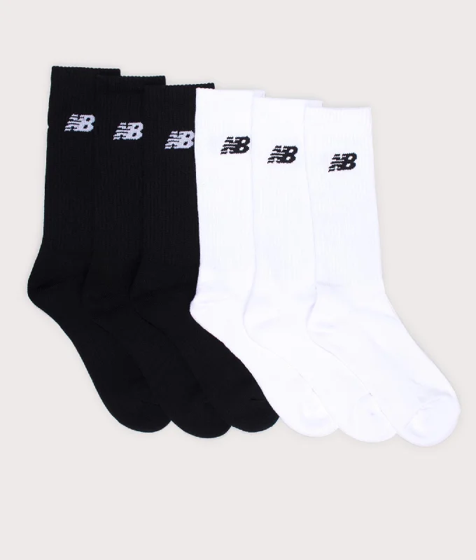 6 Pack Black/White Everyday Socks