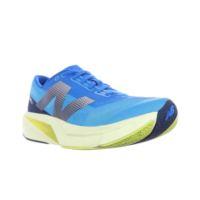 Mens New Balance FuelCell Rebelv4 in Spice Blue/Limelight/Blue Oasis