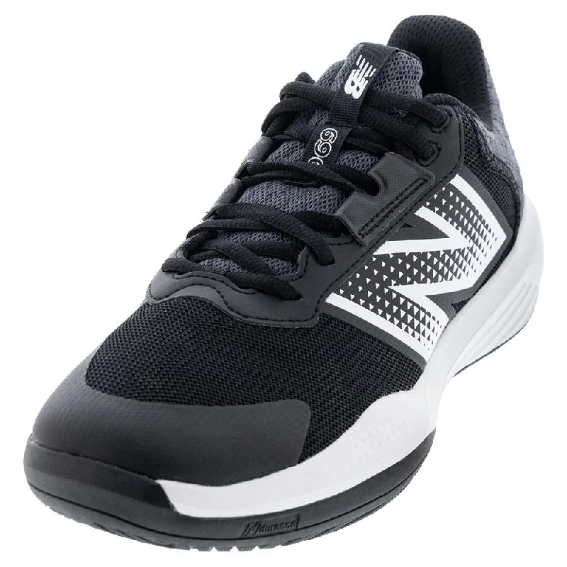 Men's 696v6 D Width Tennis Shoes Black and White