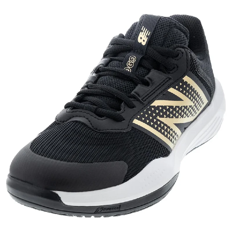 Women's 696v6 D Width Tennis Shoes Black and White