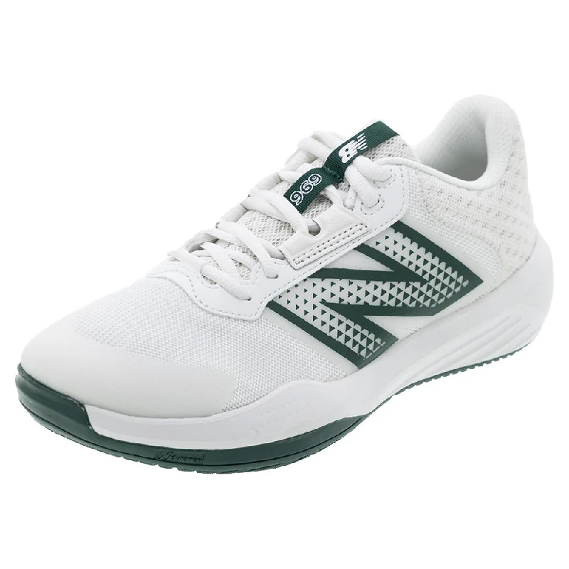 Women`s 696v6 B Width Tennis Shoes White and Marsh Green