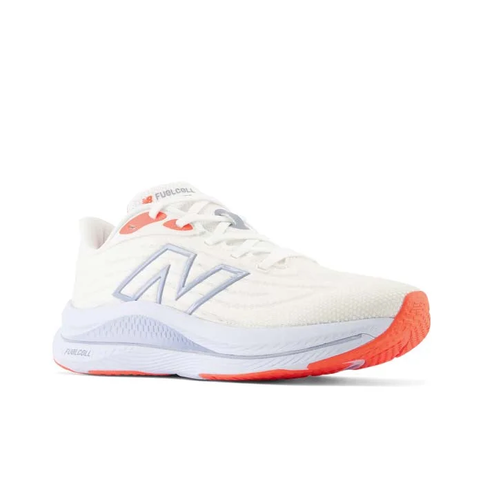 Womens New Balance FuelCell Walker Elite in White/Neon Dragonfly/Light Arctic Grey